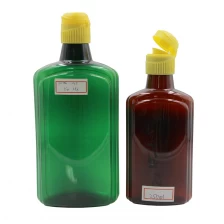porcelana Botella de jarabe de plástico ámbar de 250 ml y 500 ml fabricante