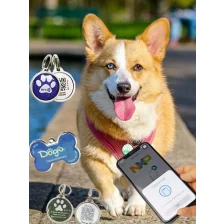 China Wholesale Custom Metal Frame NFC Epoxy Coated Dog Tag QR Code Tracking manufacturer