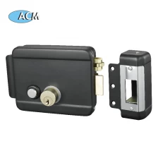 China 12V electric rim lock with double connected cylinders manufacturer