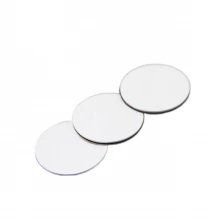 China 13.56Mhz coin metal nfc rfid tags coin cards tags PVC with anti-metal sticker NTAG 213 chip RFID pvc disc RFID pvc coin tag manufacturer