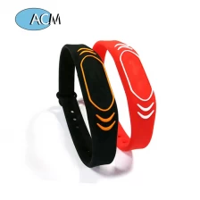 China HF ISO14443A EM4100 RFID Tag Adjustable Smart Wristband Access Control Card Wrist Band Bracelet manufacturer