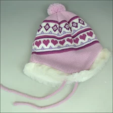 China 2013 winter knitted ear cover/flap beanie hat with wool manufacturer