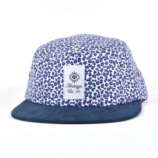 China 5 panel snapback cap on sale, floral print hat supplier manufacturer