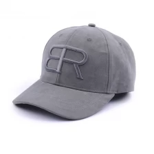 China 6 panel puff embroidery suede baseball cap manufacturer