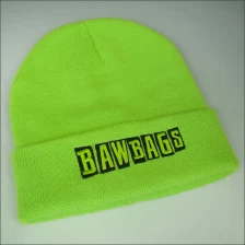 China Custom winter reversible beanie hat with embroidery logo back to back manufacturer