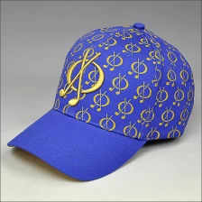 China Gold embroidery printing baseball cap design manufacturer
