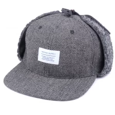 Cina Cappellino con cappuccio in lana grigia Snapback personalizzato produttore