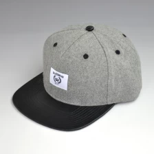 China Leather strap wool snapback hats manufacturer