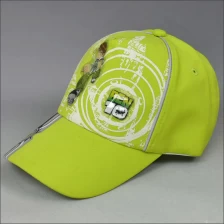 China Printing green-yellow baseball children cap manufacturer