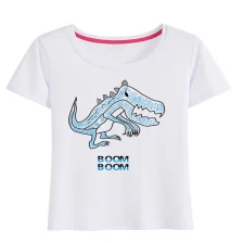 China Sommer-Crewneck-Cartoon-Dinosauriergrafik-süßes T-Shirt. Hersteller