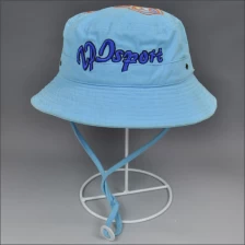 China Washed 3D embroidery bucket hat blue manufacturer