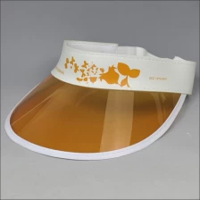 China Yellow leather banding PVC sun visor manufacturer