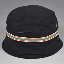 China black bucket cap with zipper pocket manufacturer