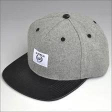 porcelana sombreros en blanco de cuero negro snapback personalizado fabricante
