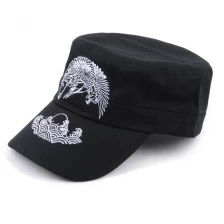 Китай черная простая мужская вышивка логотип военная кепка производителя