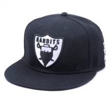 China custom label patch black fitted snapback cap manufacturer