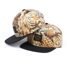 China custom leopard print snapback hats brand supplier manufacturer