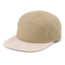 China camurça personalizada borda plana em branco 5 painéis chapéu fabricante