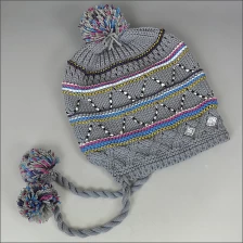 China cute crochet baby beanie hat with braid manufacturer