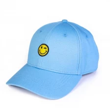 China design simples logotipo 6 painéis azul algodão esportes basebal chapéus fabricante