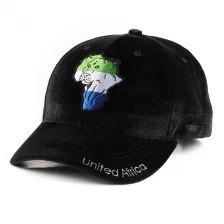 porcelana bordado negro pleuche gorras de beisbol personalizadas fabricante