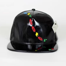 China embroidery logo snapback leather hat with your own logo manufacturer