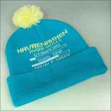China fashion winter knitted hat with ball top manufacturer