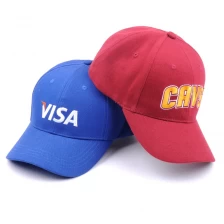China flat embroidery sports red baseball caps design logo manufacturer