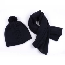 China knitted long beanie hat and scarf manufacturer