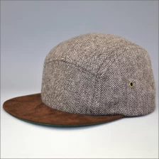 China leather strap 5 panel cap manufacturer