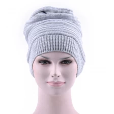 China bonés de inverno masculinos on-line, chapéus de gorro desleixados tricô padrão fabricante