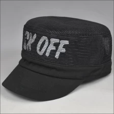 China plain black printed hat flat top manufacturer