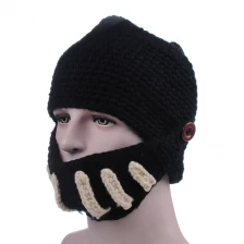 China plain black winter caps warm beanies with face mask manufacturer
