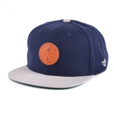 China plain leather patch snapback hat cheap manufacturer