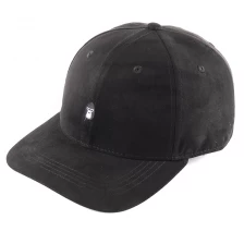 Chine casquette de baseball en daim unie noire 6 panneaux chapeaux fabricant