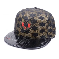 China puff embroidery flat leather brim snapback caps supplier china manufacturer