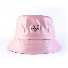China zomer effen vfa logo lederen bucket hoeden op maat fabrikant