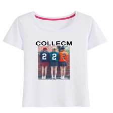 China summer women’s crewneck slim graphic print t shirt manufacturer