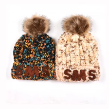 China woman fashion towel embroidery beanie hat manufacturer