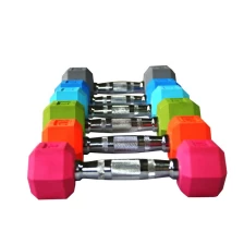 China China Fitness Color Pairs fo Rubber Hex Dumbbell Set Wholesaler manufacturer