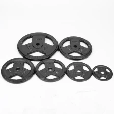 China China Olympic Cast Iron Tri-grip Weight Plates Supplier fabricante