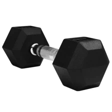 China OEM Factory Price Gym Equipment Weight Lifting Rubber Coated Hex Dumbbell fabrikant
