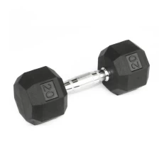 China Wholesale Black Rubber Coated Octagon Dumbbell manufacturer