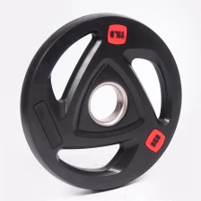الصين Wholesale black 3-hole rubber weight plate China factory supply الصانع