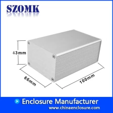 China Extruded Aluminum enclosure SZOMK electronic Junction Box for PCB AK-C-B3 43 X 66 X 100mm manufacturer