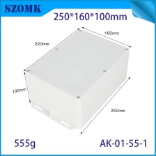 China IP66 250*160*100 mm Waterproof Outdoor Plastic Wall Mounting Junction box AK-01-55-1 manufacturer