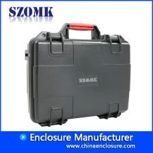China SZOMK custom document pocket carrying aluminum black barber toolcase AK-18-05 415*335*120mm manufacturer