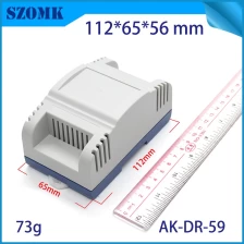 China SZOMK standard small and high quality din rail plastic enclosure and button for electrics pcb and terminal blocks AK-DR-59 manufacturer