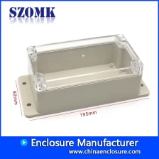 China SZOMK wandbehuizing IP65 waterdichte doos abs Plastic behuizing voor PCB AK-B-FT12 195 * 92 * 60 mm fabrikant