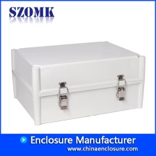 China outdoor hinged waterproof enclosure electronics equipment enclosure housing plastic box for electronic projects 380*280*180mm AK-02-21-JK szomk manufacturing enclosure plastic box manufacturer